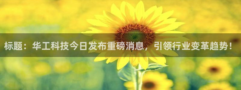标题：华工科技今日发布重磅消息，引领行业变革趋势！